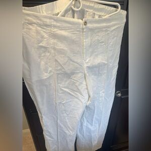 NWT -Liz Claiborne Woman White Linen Pants SZ/ 3x